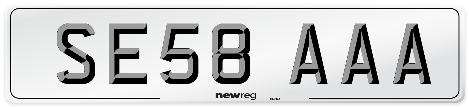 SE58 AAA Number Plate from New Reg
